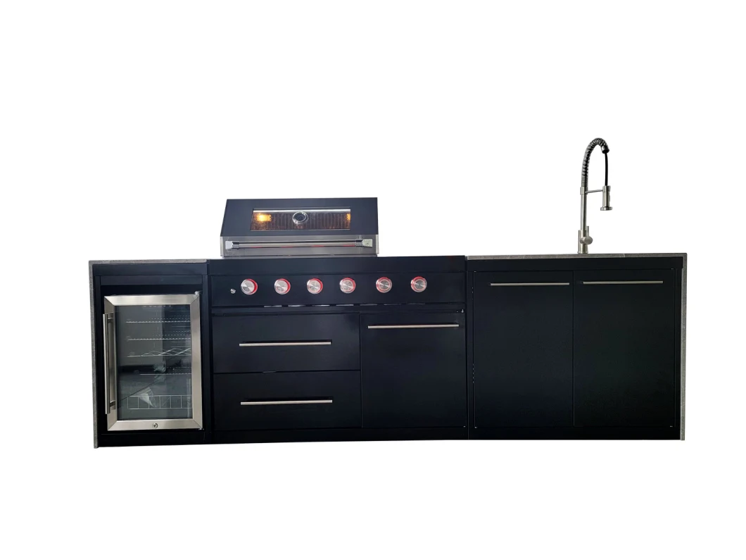 2023 Most Popular 411BBQ +Fridge Cabinet+ Sink Cabinet Outdoor Kitchen