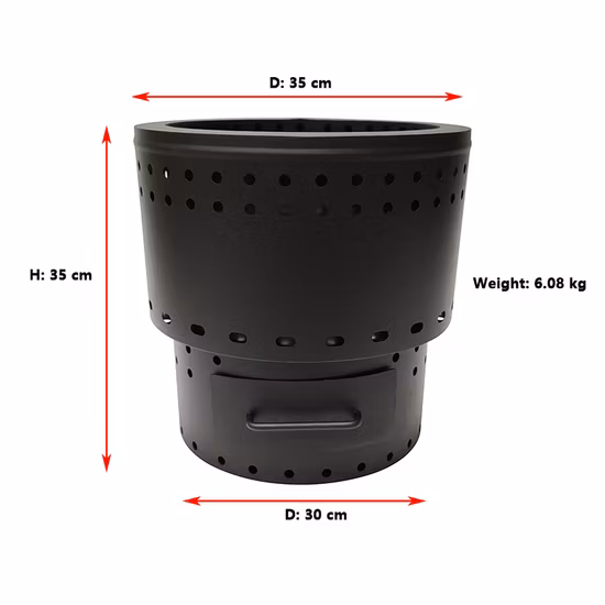 屋外庭用薪、家庭用ファイヤーピット、煙突付き37インチ排水穴、丸い屋外庭、エクストラディープ