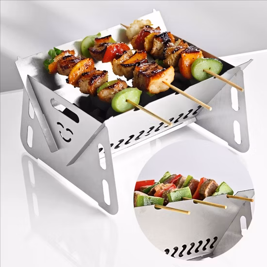 Keyo ミニ ポータブル キャンプ 卓上 ピクニック グリル チャコール グリル BBQ グリル